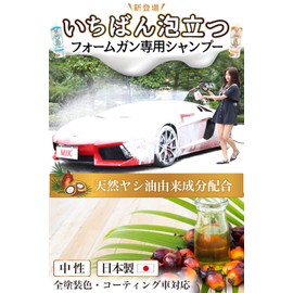 MJJC [Kamiwa] The Most Foaming Foam Gun Car Shampoo, Made in Japan, Neutral, Compatible with All Paint and Color Coated Cars (Natural Soap Scent)