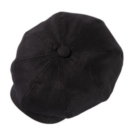 L/XL 100% Linen Big Extra Large Heads Men's 8 Panel Black Paperboy Cap Lightweight Summer Gatsby Flat Cap Golf