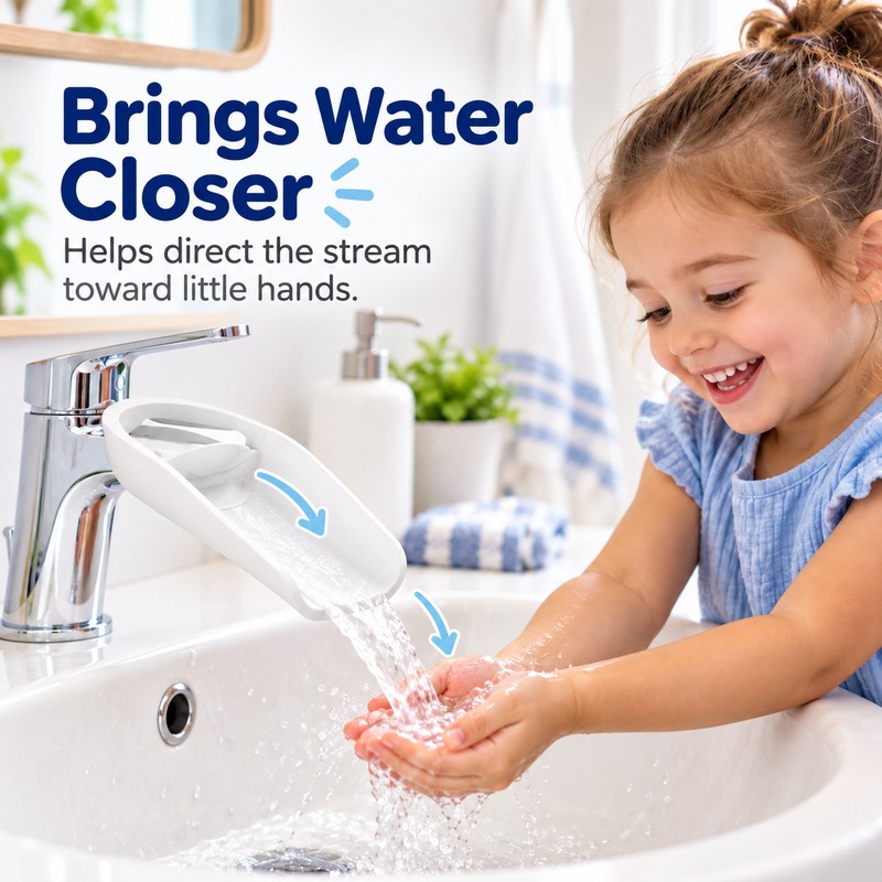 Kids Faucet Extender for Hand Washing – Water-Guiding Sink Attachment