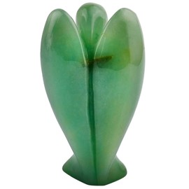 mookaitedecor Fengshui Gemstone Guardian Angel Figurine, Hand Carved Healing Stone Decorative Angel Statue Embellishments Reiki Decoration