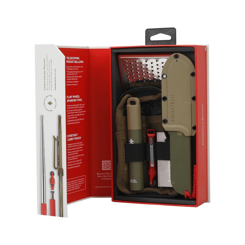 Swiss Tech Fixed Blade Kit, 6 Piece, Campfire, Camping Essentials