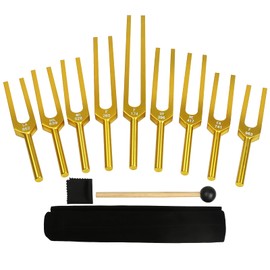 Solfeggio Tuning Forks Set for Healing, 9 Solfeggio Frequencies 174Hz to 963Hz Sound Healing Set for Sound Therapy,Tuning Fork Resonance Teaching, Hearing Tests, Meditation,Yoga, Energy Balancing Tool