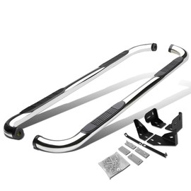 3 Inches Side Step Nerf Bar Running Board Compatible with Jeep Commander Grand Cherokee 05-10, Stainless Steel, Polished Chrome