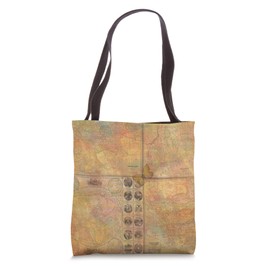 Vintage World Country Map, Distressed Globe Maps Gift Tote Bag