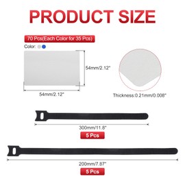 PATIKIL Metal Business Card 0.21mm Thick 3.4x2.1 Inch, 70 Pcs Anodized Aluminum Blank Laser Engraving Cards with Cable Ties for Multipurpose House Office, Dark Blue/Silver