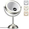 20x Large Lighted Makeup Mirror, Rechargeable 8.6" Magnifying Makeup Mirror,