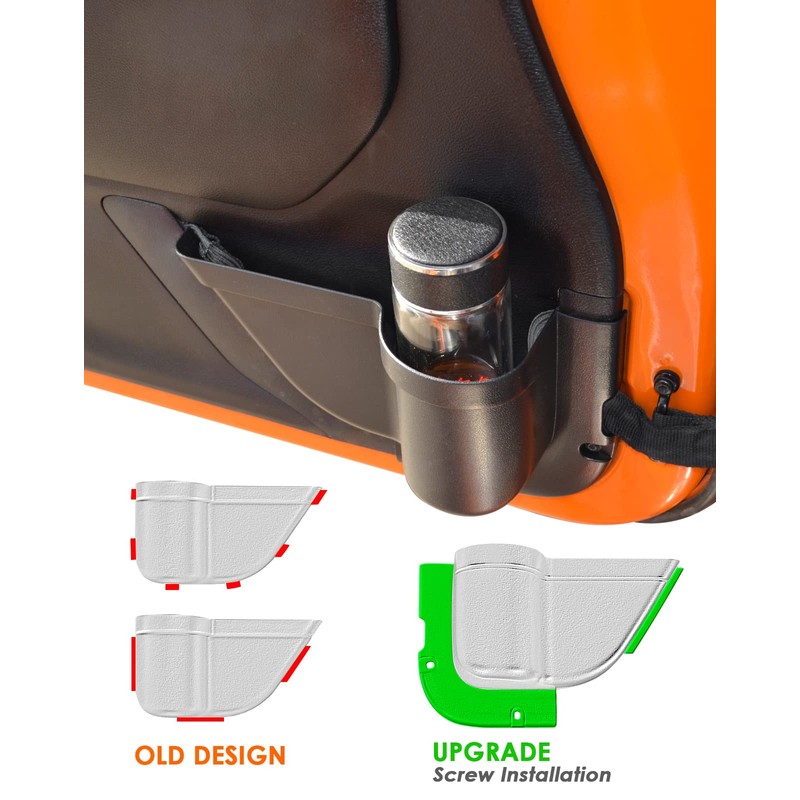 CALBEAU Front Door Pockets, 2PCS Jeep Wrangler Door Side Cup