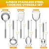 E-far - Juego de 6 utensilios de cocina de acero