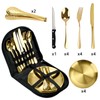 20-Piece Stainless Steel Silverware Set with Organizer, Including Plates, Knives,