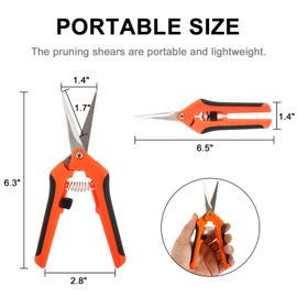 YaeCCC 12 Pack 6.5 Inch Gardening Hand Pruner Pruning Shear with Straight Stailess Steel Blades