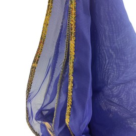 Aebor Bufanda de mano ligera de gasa semicírculo para mujer, accesorios de danza del vientre, para rendimiento de danza del vientre, Azul / Patchwork, 81.1x 47.24 inch