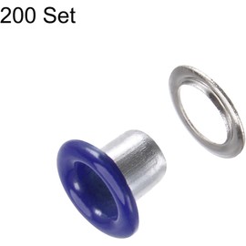 caak Double-Sided Eyelets Eyelet Set of About 200 Pieces Bottom Rivet Parts for Bags, Shoes, Belts, Handicraft Supplies DIY Handmade (Blue, Inner Diameter 5mm)