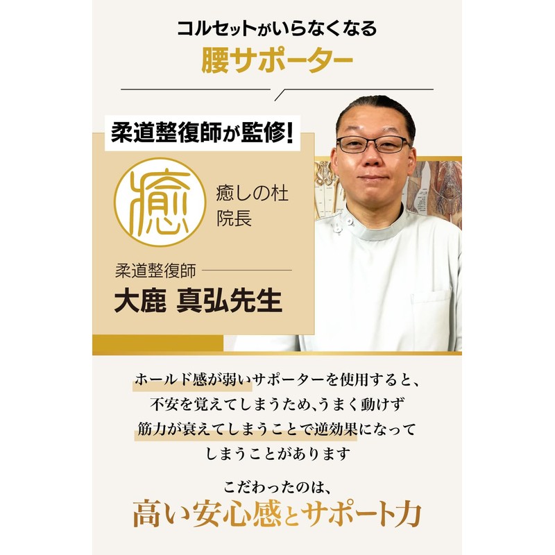 MONOQLO 2024年上半期ベストバイ受賞ブランド 柔道整復師が考えた 腰サポーター コルセット 腰ベルト 骨盤 通気性 人間工学設計 男女兼用