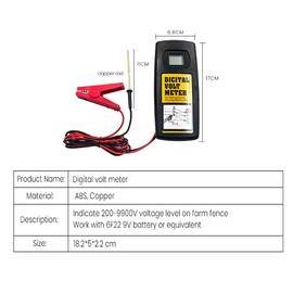 MINGYA 9.9kv Electric Fence Tester Digital Fence Tester Fence Voltmeter with Back Light for Your gareden Home Livestock