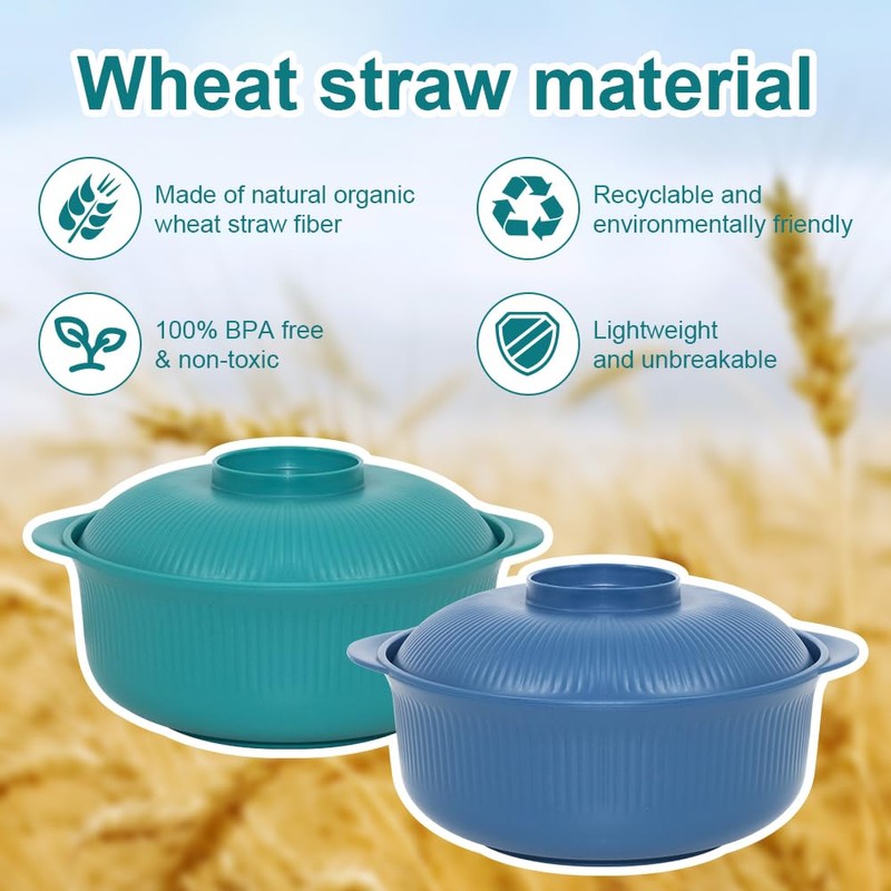 Oylnidea 4pcs Unbreakable Cereal Bowls- Microwave & Dishwasher Safe BPA-Free