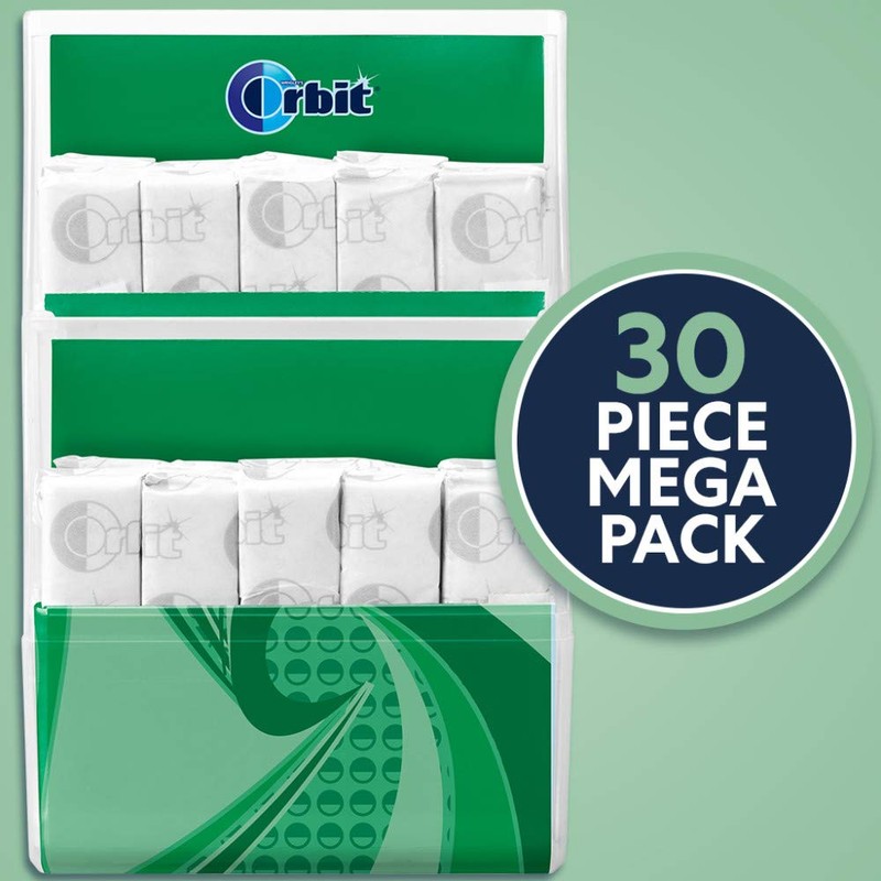ORBIT Spearmint Sugar Free Chewing Gum, 30-Piece Pack of 6