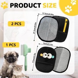 Kenmohuo Pet Hair Removal Glove for Dog Cat, 4pcs Static Grooming Deshedding Gloves for Pet Hair, Reusable Electrostatic Fur Remover for Furniture Car Seat, Shedding Brush Alternative