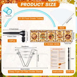 Teenyyou 33 Pcs Maple Syrup Tapping Kit, Deep Fryer Oil Filter Holder Stand, (10) Taps, (10) 3' Food Grade Tubing, (5) 1 Qt Maple Syrup Filters, Maple Syrup Drill Bit, Full Instruction, Recipe Cards