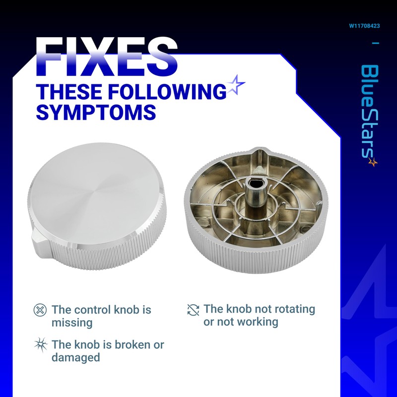 BlueStars W11708423 Washer Dryer Control Knob Assembly - Compatible with