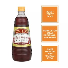 Pompeian Gourmet Red Wine Vinegar Perfect for Salad Dressings Marinades & Sauces