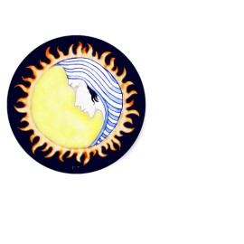 Fashion Jewelry SUN GODDESS ART PAGAN Large Pendant Charm GERMAN Silver 20" Necklace Chain Gift