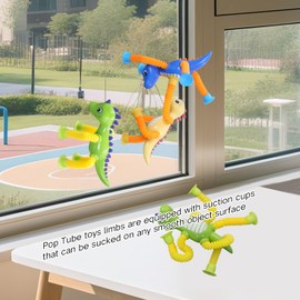 DoDoDoMagxanadu - Juguetes sensoriales para niños, juguetes de animales, paquete de 4 juguetes telescópicos con ventosa para niños de 3, 4, 5, 6, 7, juguetes para aliviar el estrés y la ansiedad