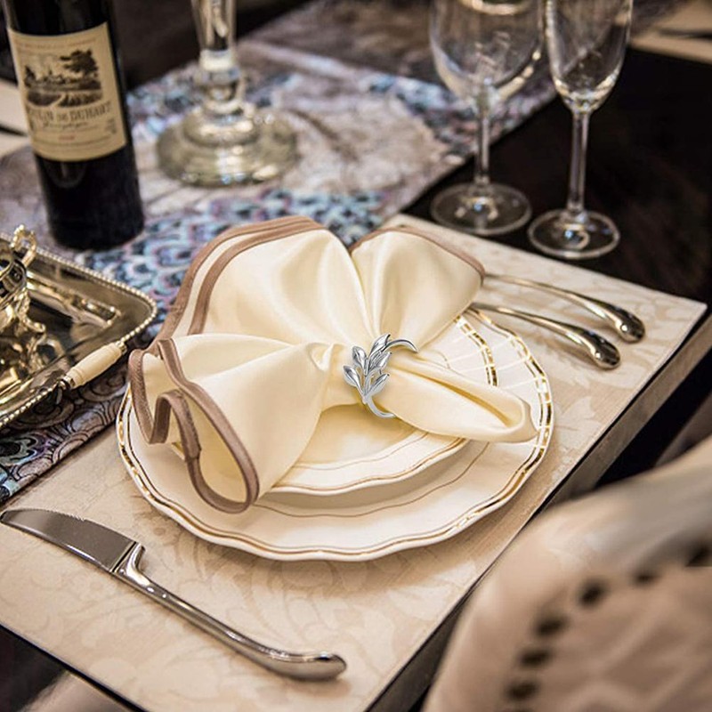 6PCS Napkin Rings Metal Napkin Holders for Wedding Party Dinner