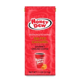 Honey Dew Donuts – Salted Caramel Flavored Ground Gourmet Coffee – 11 oz