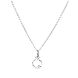 Sterlingsilber 0,4 pts Diamant Buchstabe O Halskette 35,6 cm (14 Inches)