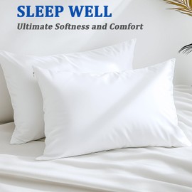 Cotton Queen Size Pillow Cases Set of 6, White Pillow Protectors with Zipper, Cooling Breathable Hidden Zippered Pillow Covers & Pillowcases Covers for Hot Sleepers, 20x30 Inches