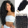 Tape in Hair Extensions Human Hair Water Wave Natural Black