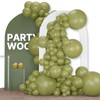 PartyWoo Sage Green Balloons 120 pcs Olive Balloons Different Sizes
