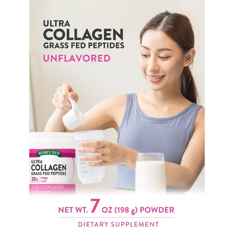 Nature's Truth Ultra Collagen Peptides 60 Servings Unflavored Powder 20g