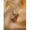 WeienWeier - Aretes Trapecio Cadenas Diamantes Cafés Diseño Coreano (1pz)