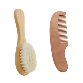 Mikinona Baby Bath Washing Supplies Baby Scalp Clean Brush Comfortable Wooden Handle for Baby Hair Care