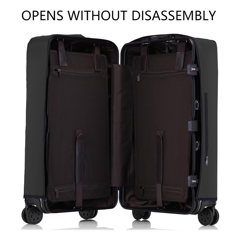 Linpr Waterproof Transparent Suitcase Cover, Black, Hard Shell Protector for