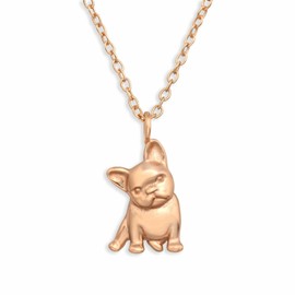 Monkimau Women's Necklace with Bulldog Pendant Made of 925 Sterling Silver Bulldog Necklace Silver Women Charm Chain Jewellery Gifts for Children Girls Women, Stainless Steel