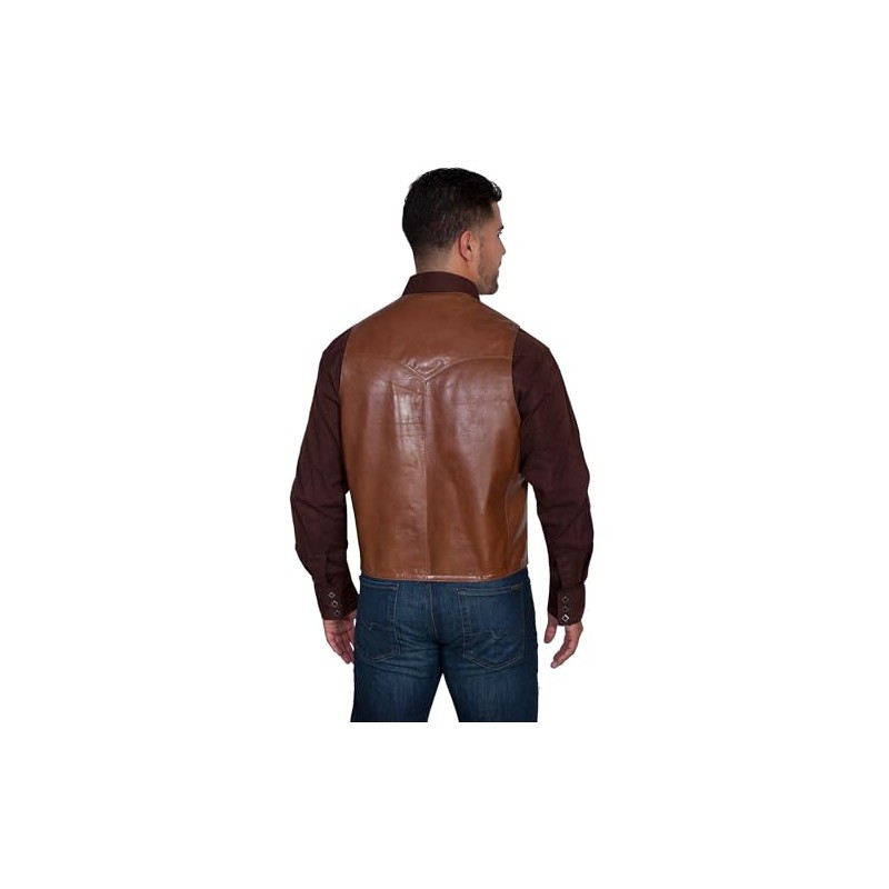 Scully Men's Lambskin Leather Western Vest Chocolate 42 R