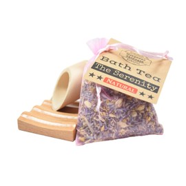 Serenity Herbal Bath Tea Bag - Tub Tea, Floral Bath Soak, Relaxation Body Soak Flowers, Lavender, Bergamot, Chamomile, Jasmine, Epsom Salt