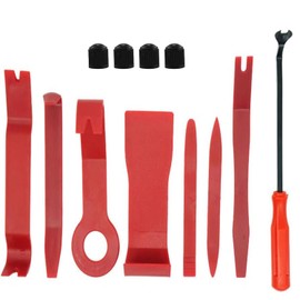 Yeanifeana Kit de Herramientas de Extracción de Molduras Automáticas,Juego de 12 Herramientas de Palanca de Ajuste de Automóvil para Extracción de Panel de Audio de Puerta (Rojo)