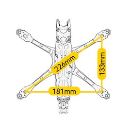 SpeedyBee Master 5 V2 Drone Frame - 226mm Wheelbase, Lightweight Design, Anti-Vibration Stack Structure, CNC Aluminum Alloy Head, Compatible with DJI O3 Air Unit, Ideal for Cinematic and Freestyle Flying