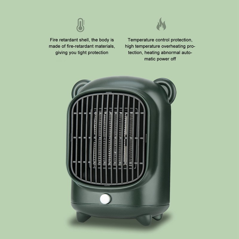 Space Heater Fast Quiet Heating Green Portable Mini Desktop Electric