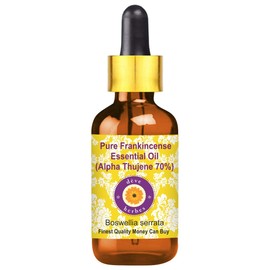 Deve Herbes Pure Frankincense Essential Oil (Alpha Thujene 70%) with Glass Dropper Boswellia Serrata 100% Natural Therapeutic Grade 10 ml (0.33 oz)