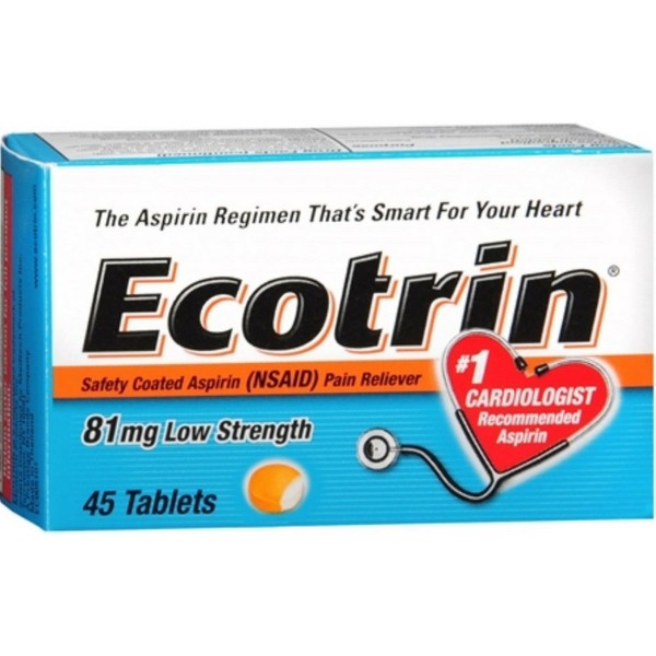 Ecotrin 81 mg Low Strength Tablets 45-Count (3-Pack)