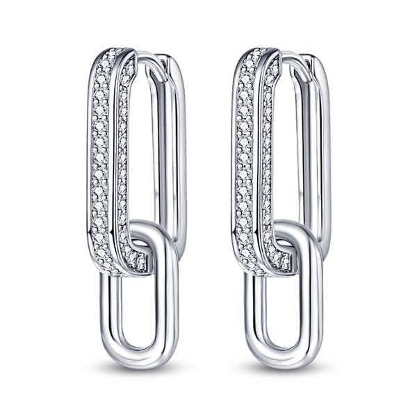 KUNSIR 925 Sterling Silver Earrings U Shaped Hoop Earrings with