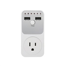 Multifunctional Voltage Protector Intelligent Countdown Timer Socket with 2 USB Ports Time Controller Switch for Home Electrical Appliances