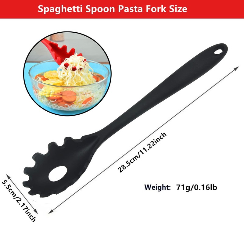 JXJYZLN Spaghetti Spoon Pasta Fork,Silicone Pasta Fork,11.2 inch Spaghetti Strainer