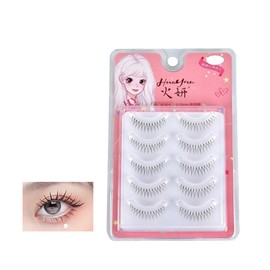 Celebrity Article V Shape Design Transparent Skin Natural False Eyelashes Real Full Lash Idol Style Make-01#