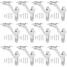RealPlus 12 Handrail Bracket, 3" Staircase Hand Rail Brackets for Stair Railing - Brushed Nickel