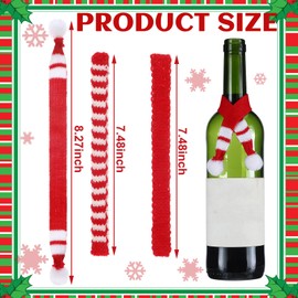 Bencailor 72 Pcs Mini Christmas Scarves Tiny Snowman Scarves Classic Red and White Xmas Pet Knitted Scarf Doll Snowman Wine Bottle Scarf Accessory Holiday Christmas Decor for DIY Crafts (Red White)